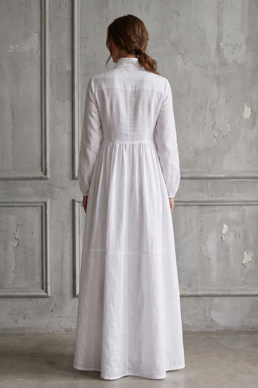 Lidia | Linen Patchwork Maxi Dress