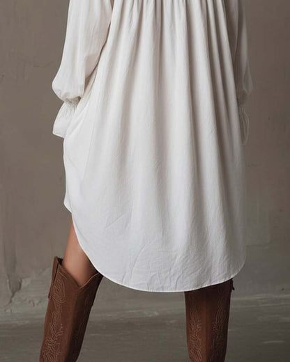 Isbella | Lace Shirt Mini Dress