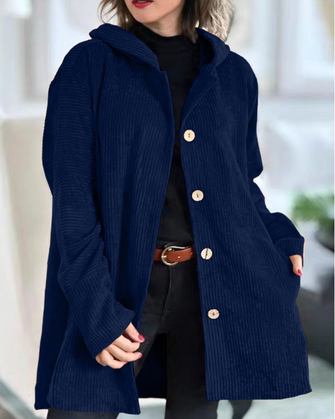 Mae | Cosy Corduroy Hooded Jacket