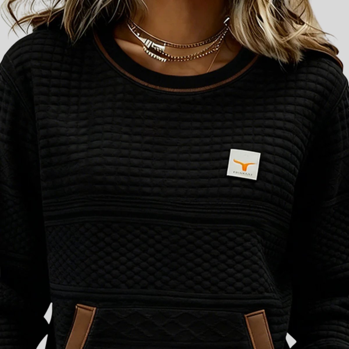 Marcie | Textured Crew Neck Sweatshirt