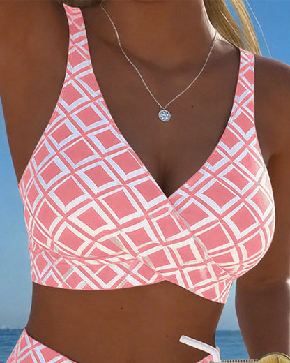 Marci | Checked Wire-Free High-Cut Bikini