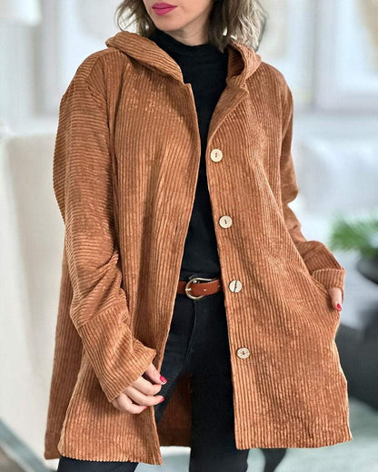 Mae | Cosy Corduroy Hooded Jacket