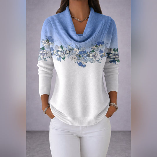 Kelli | Floral Sweater With A Soft Neckline