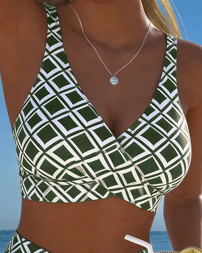 Marci | Checked Wire-Free High-Cut Bikini