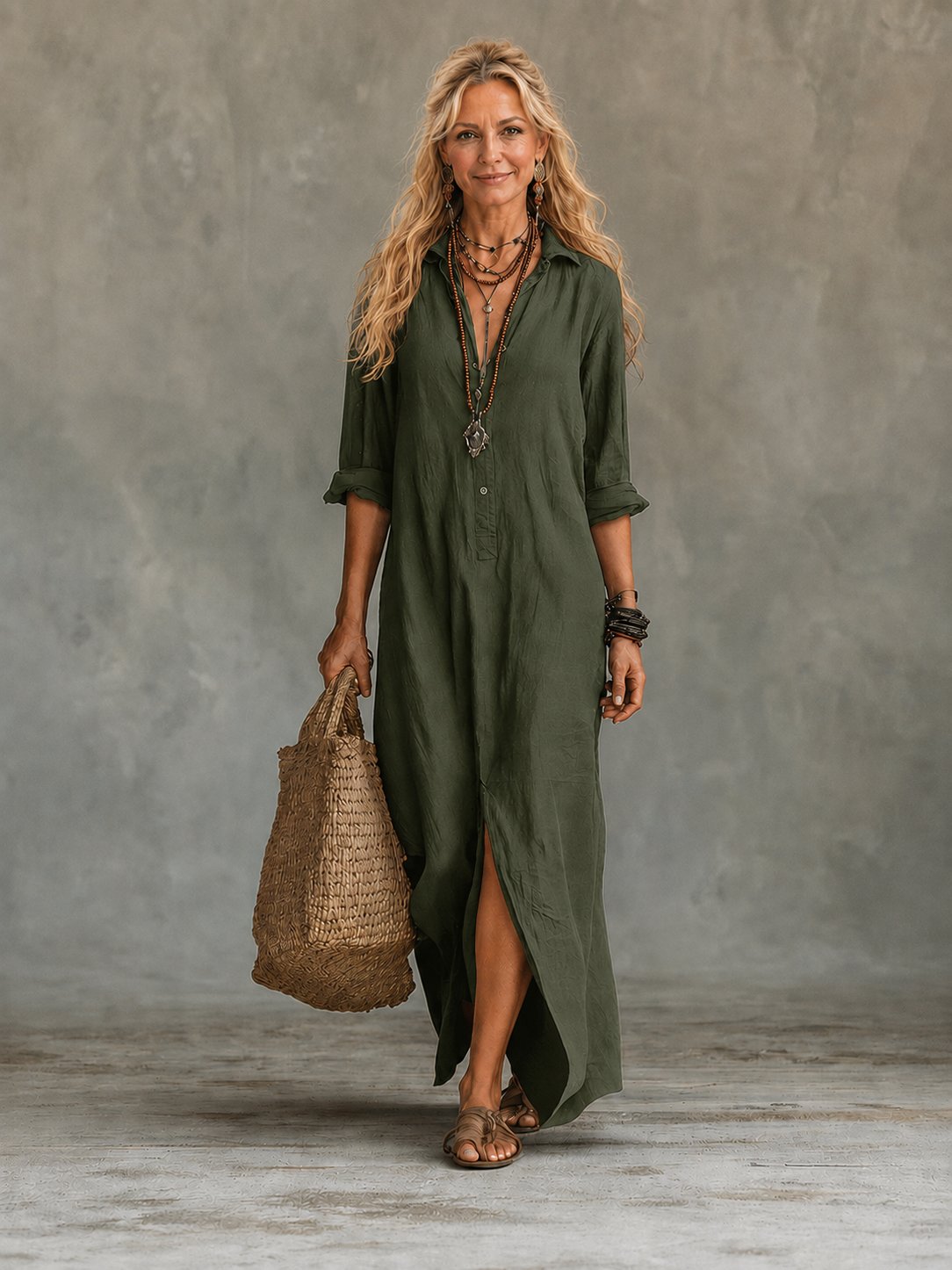 Carmela | Button-Down Maxi Dress