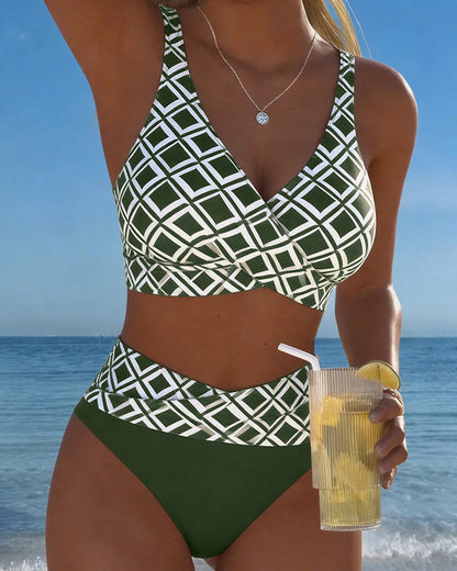 Marci | Checked Wire-Free High-Cut Bikini