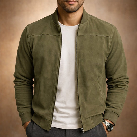 Cary | Suede Bomber Jacket