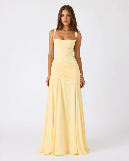 Phoebe | Maxi Dress With Ruched Square Neckline