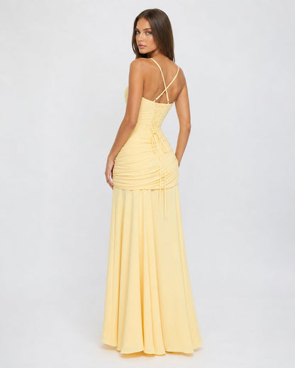 Phoebe | Maxi Dress With Ruched Square Neckline