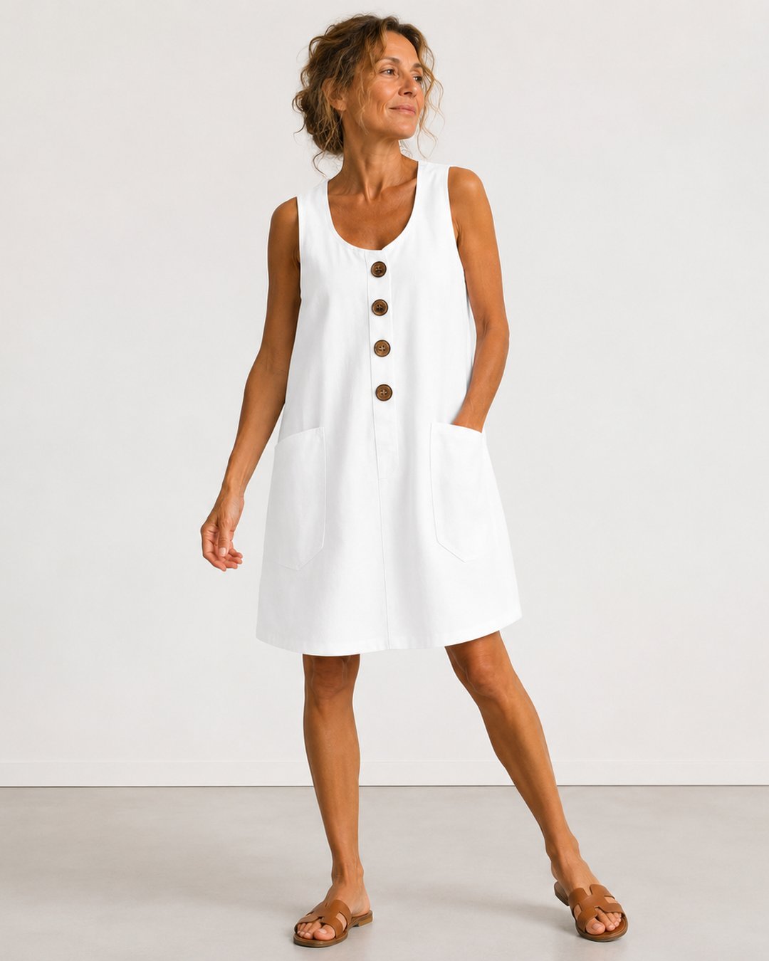 Keelin | Sleeveless Button-Front Mini Dress