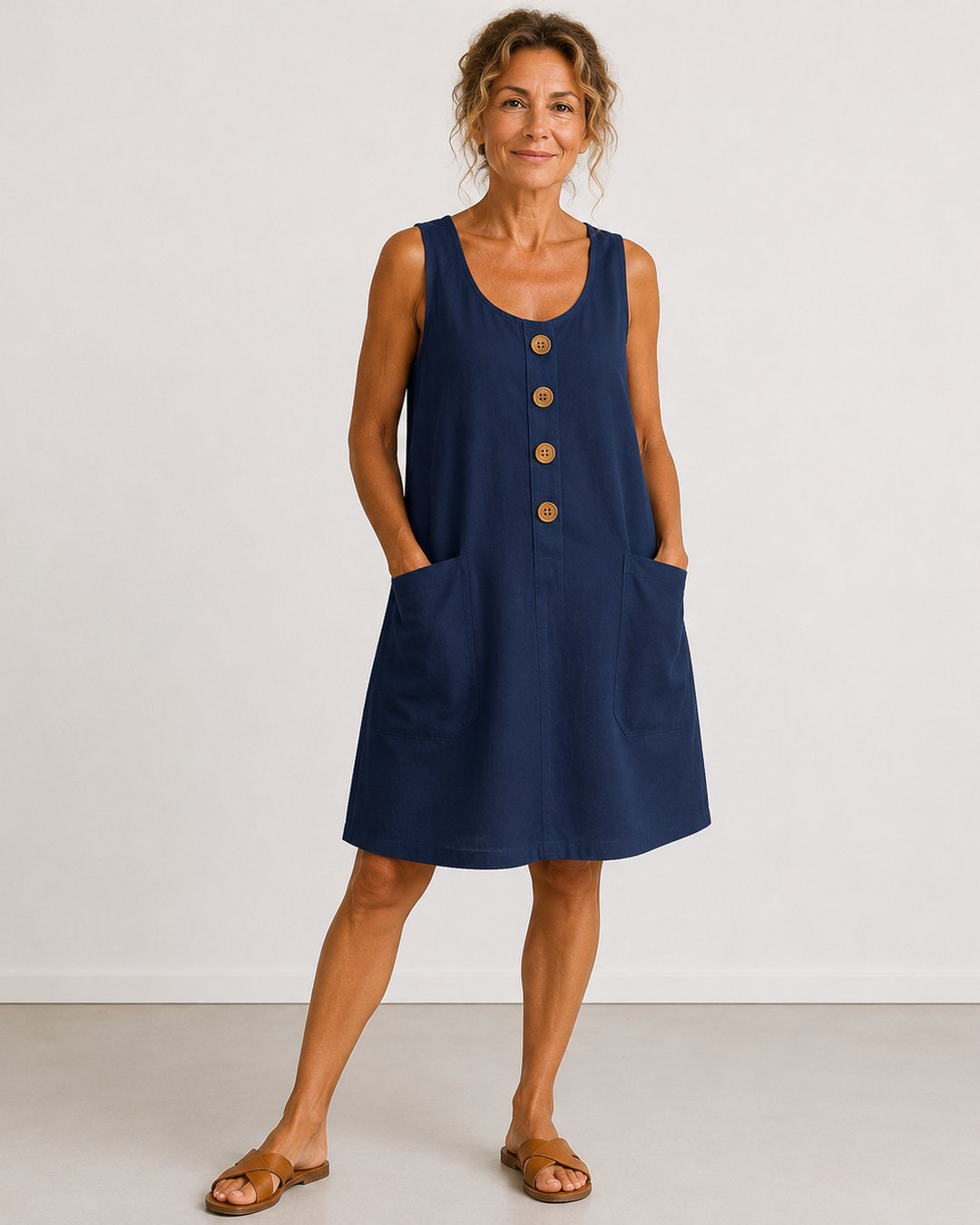 Keelin | Sleeveless Button-Front Mini Dress