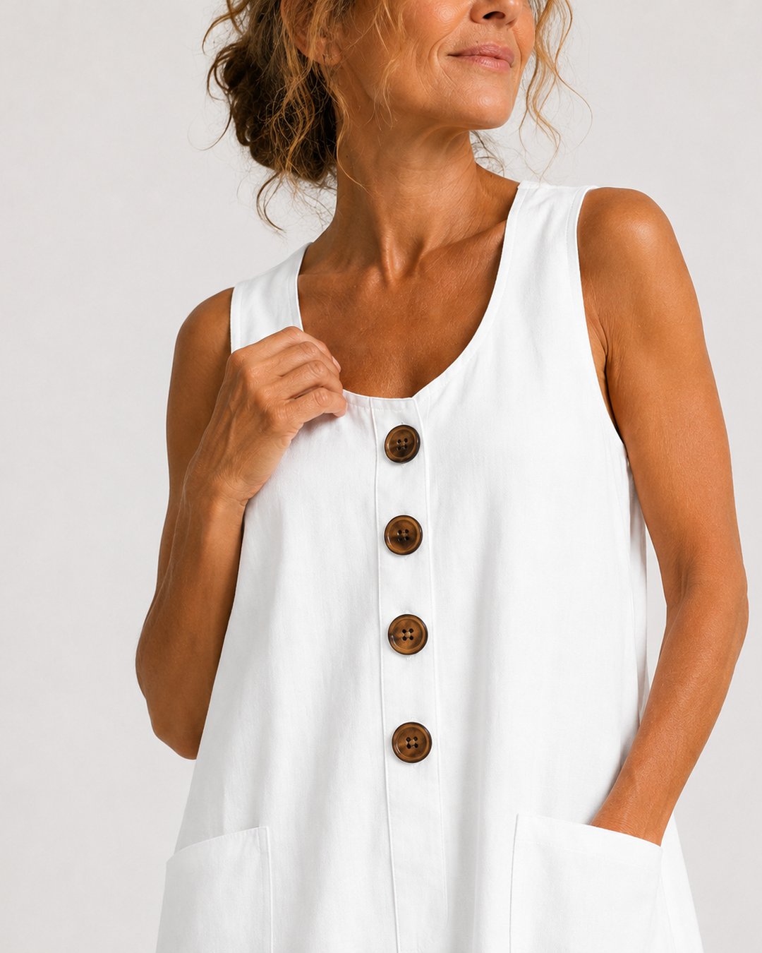 Keelin | Sleeveless Button-Front Mini Dress