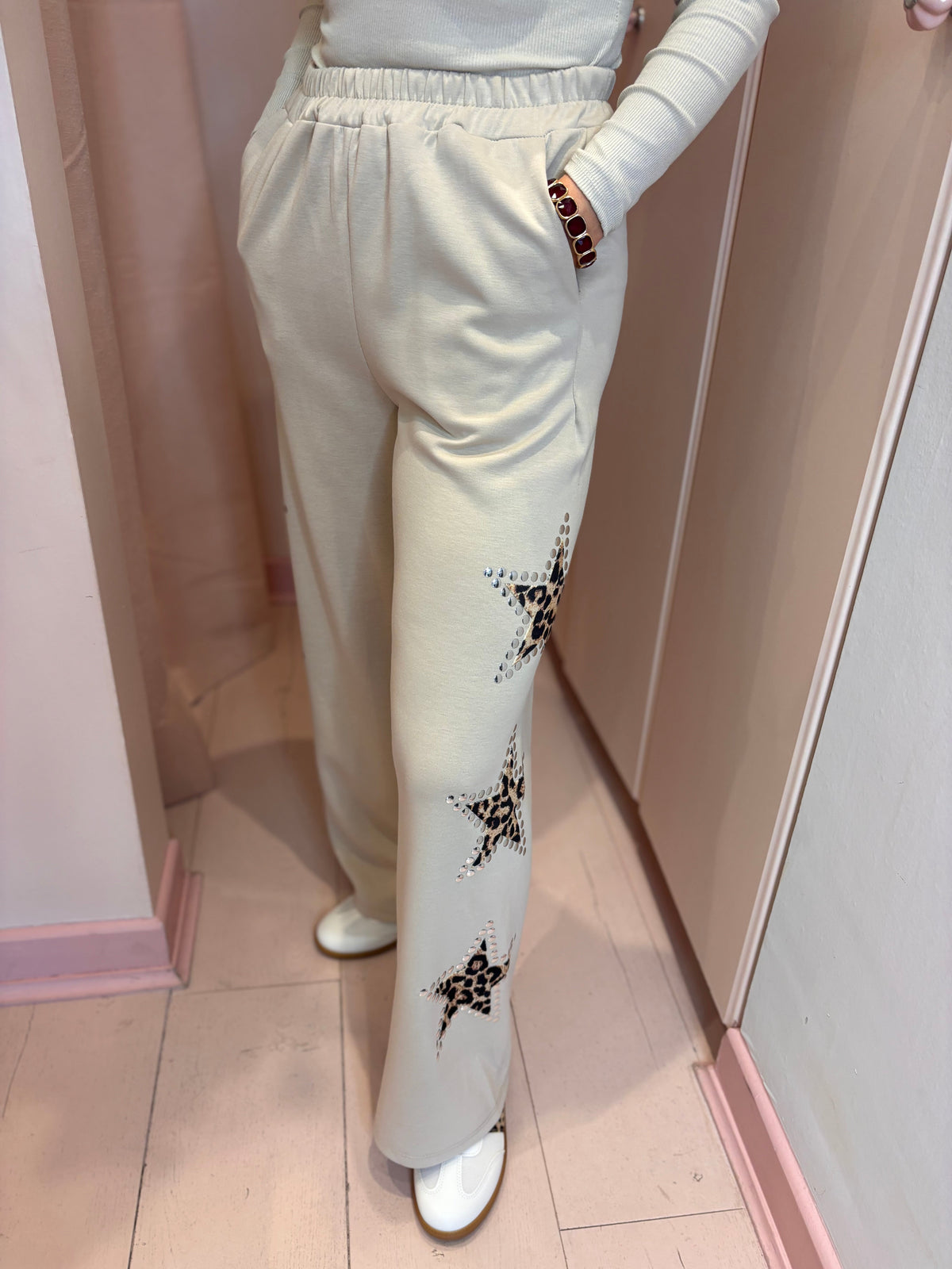 Leopard Star Wide Leg Joggers