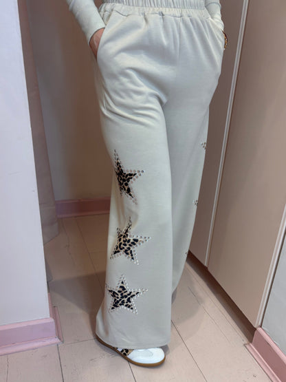 Leopard Star Wide Leg Joggers