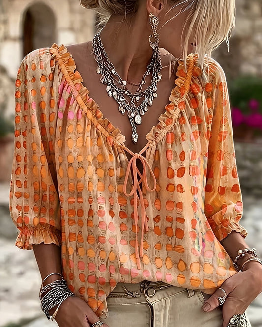 Breena | Fashionable Polka-Dot Blouse