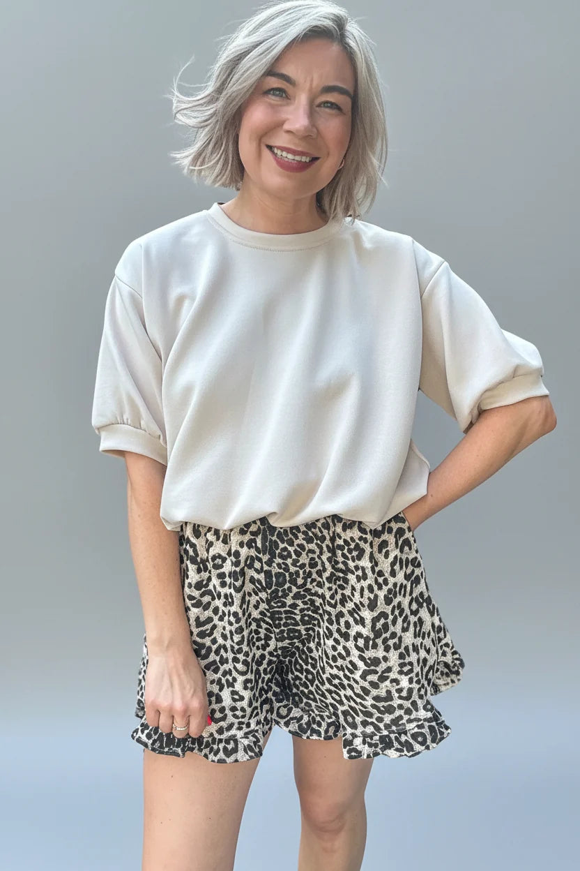 Leopard Frill Shorts