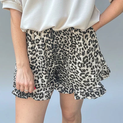 Leopard Frill Shorts