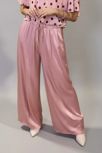 Satin Wide Leg Trousers