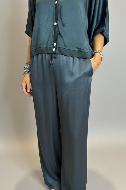 Satin Wide Leg Trousers