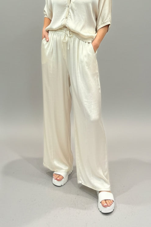 Satin Wide Leg Trousers
