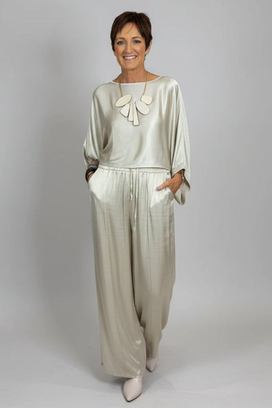 Satin Wide Leg Trousers
