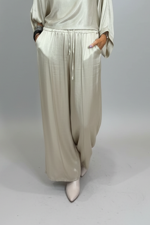 Satin Wide Leg Trousers