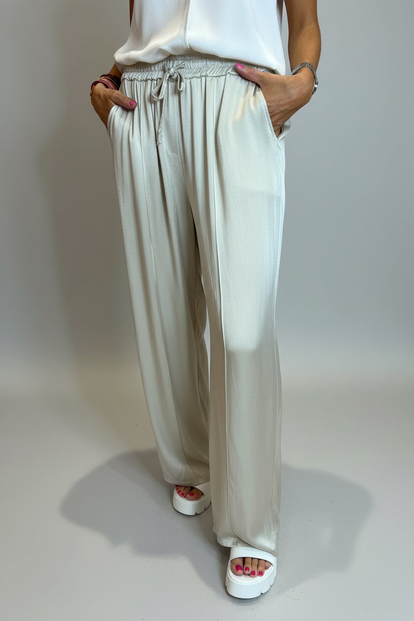 Satin Wide Leg Trousers