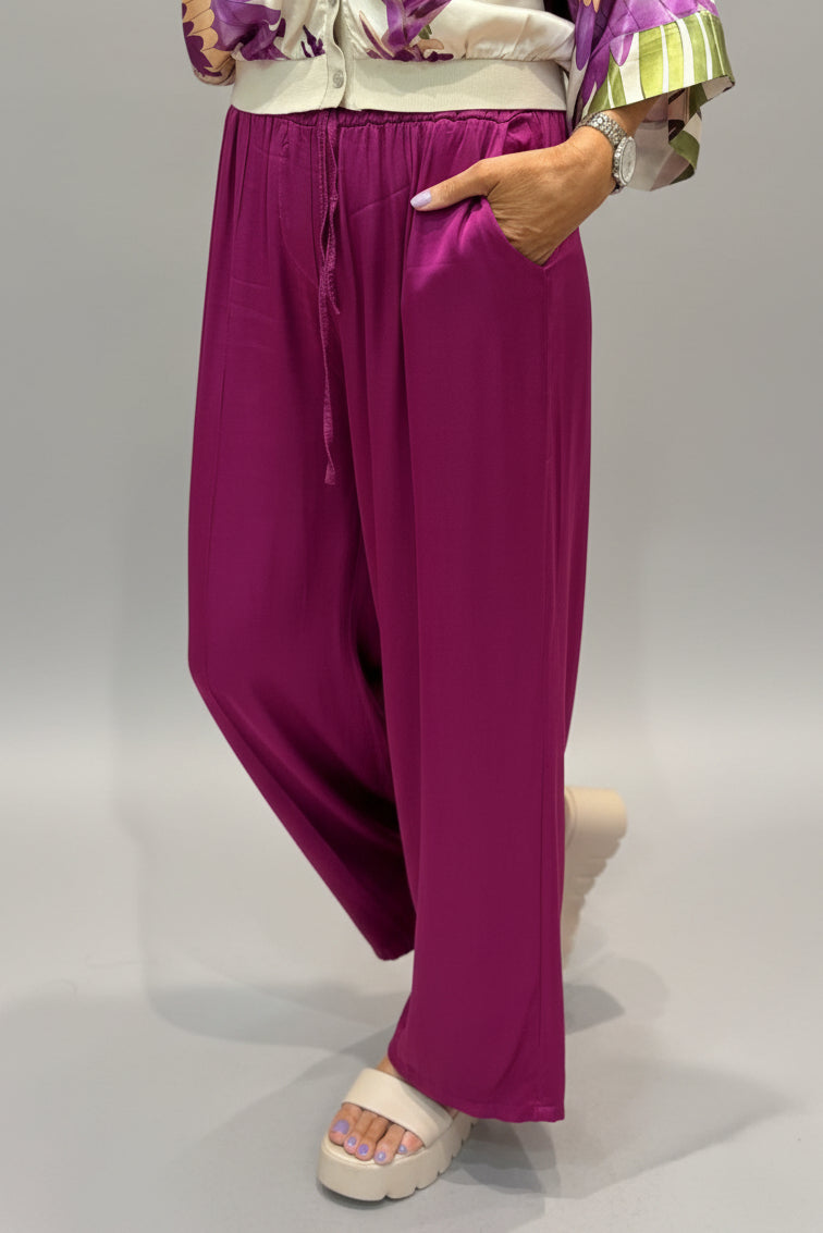 Satin Wide Leg Trousers