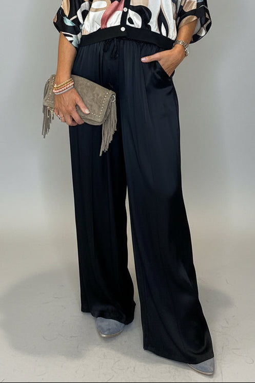 Satin Wide Leg Trousers