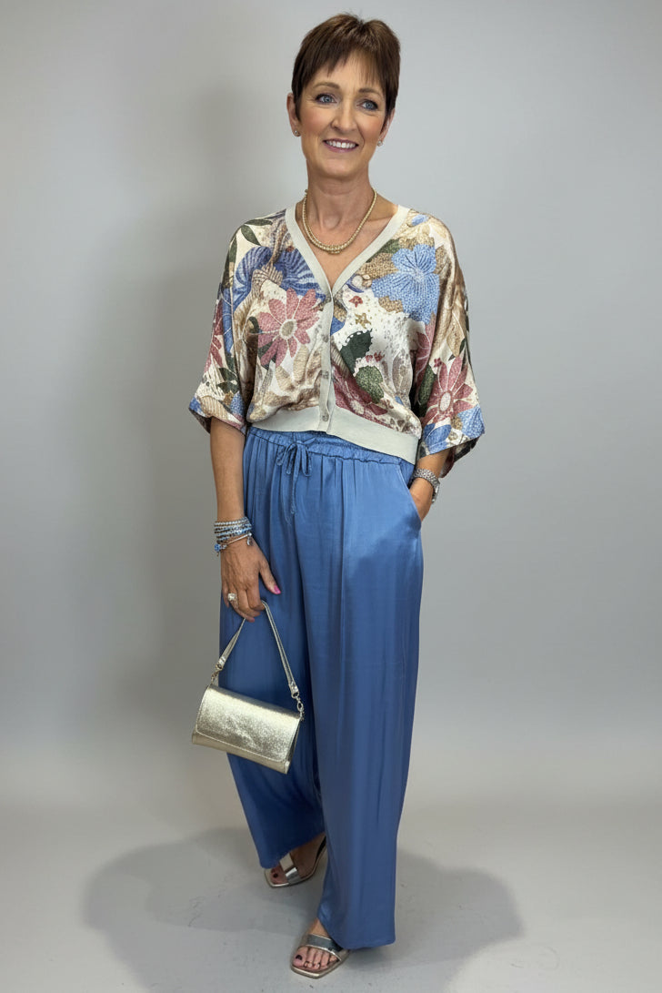 Satin Wide Leg Trousers