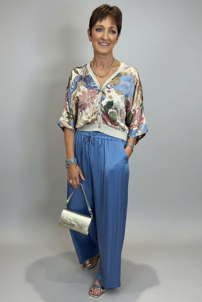 Satin Wide Leg Trousers
