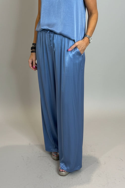 Satin Wide Leg Trousers