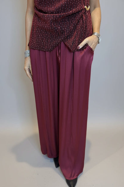 Satin Wide Leg Trousers