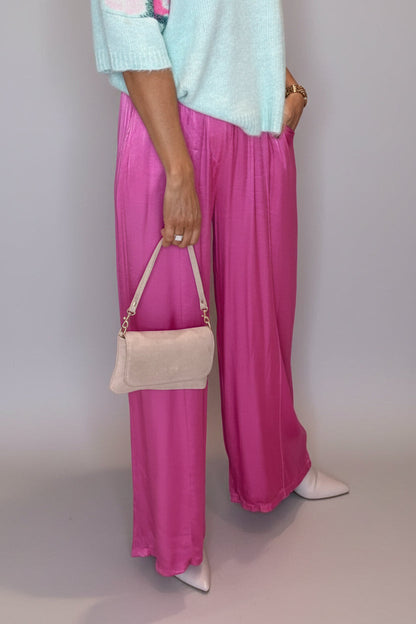 Satin Wide Leg Trousers