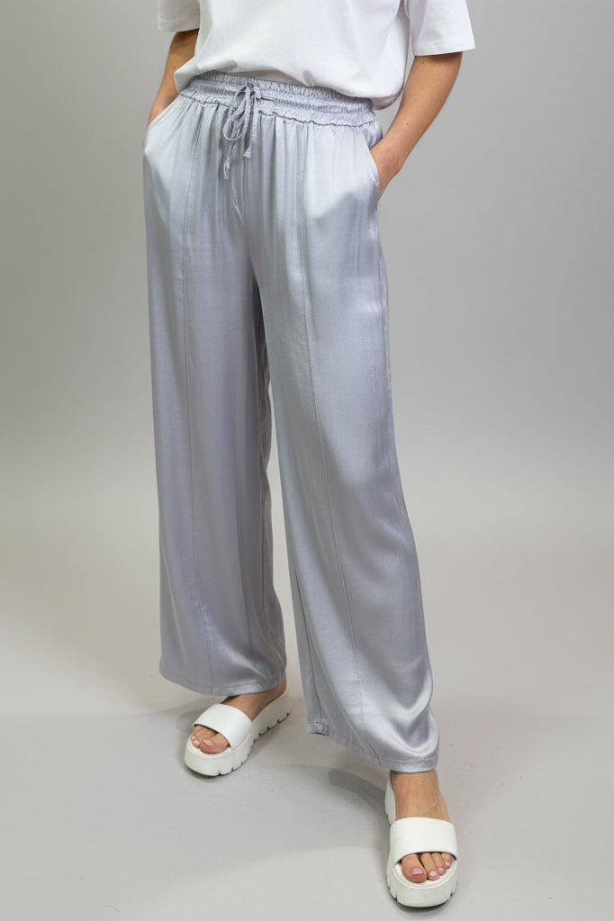 Satin Wide Leg Trousers