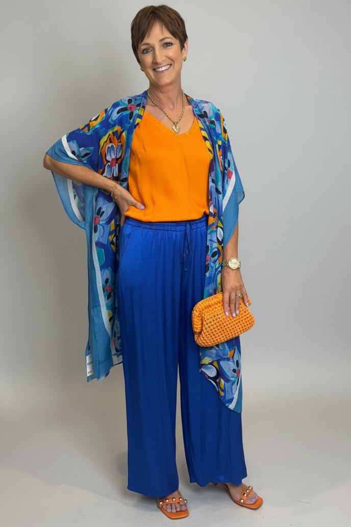 Satin Wide Leg Trousers