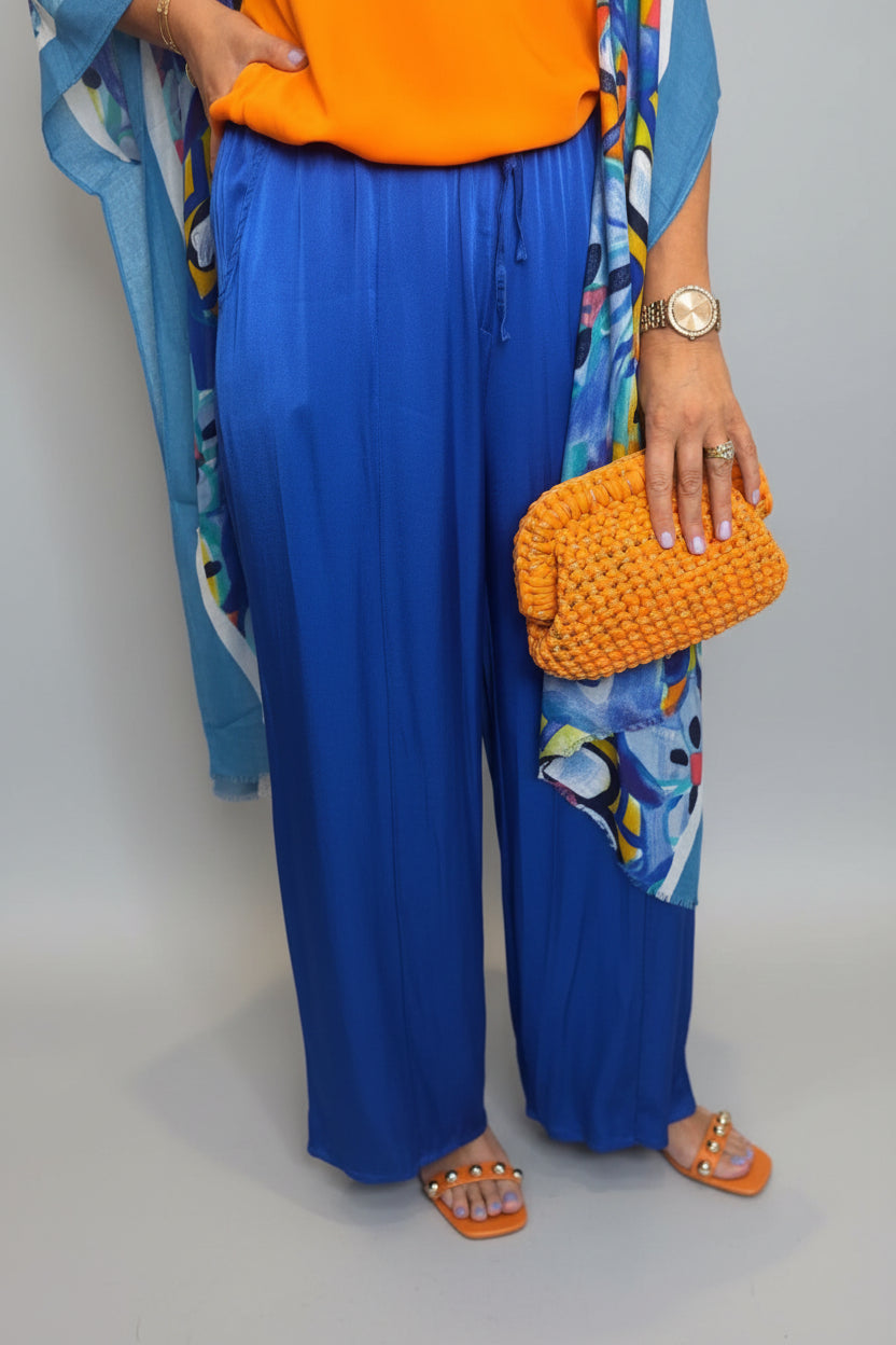 Satin Wide Leg Trousers