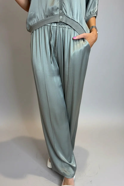 Satin Wide Leg Trousers