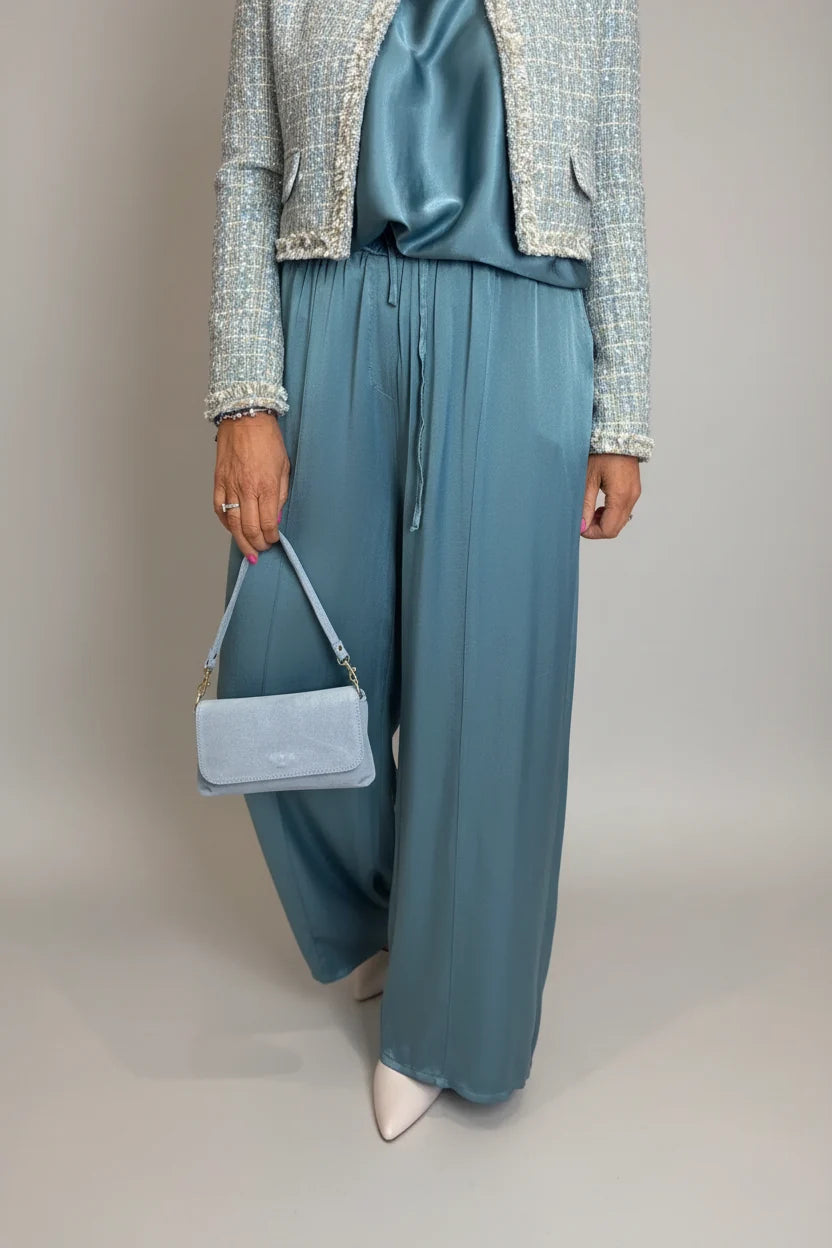 Satin Wide Leg Trousers