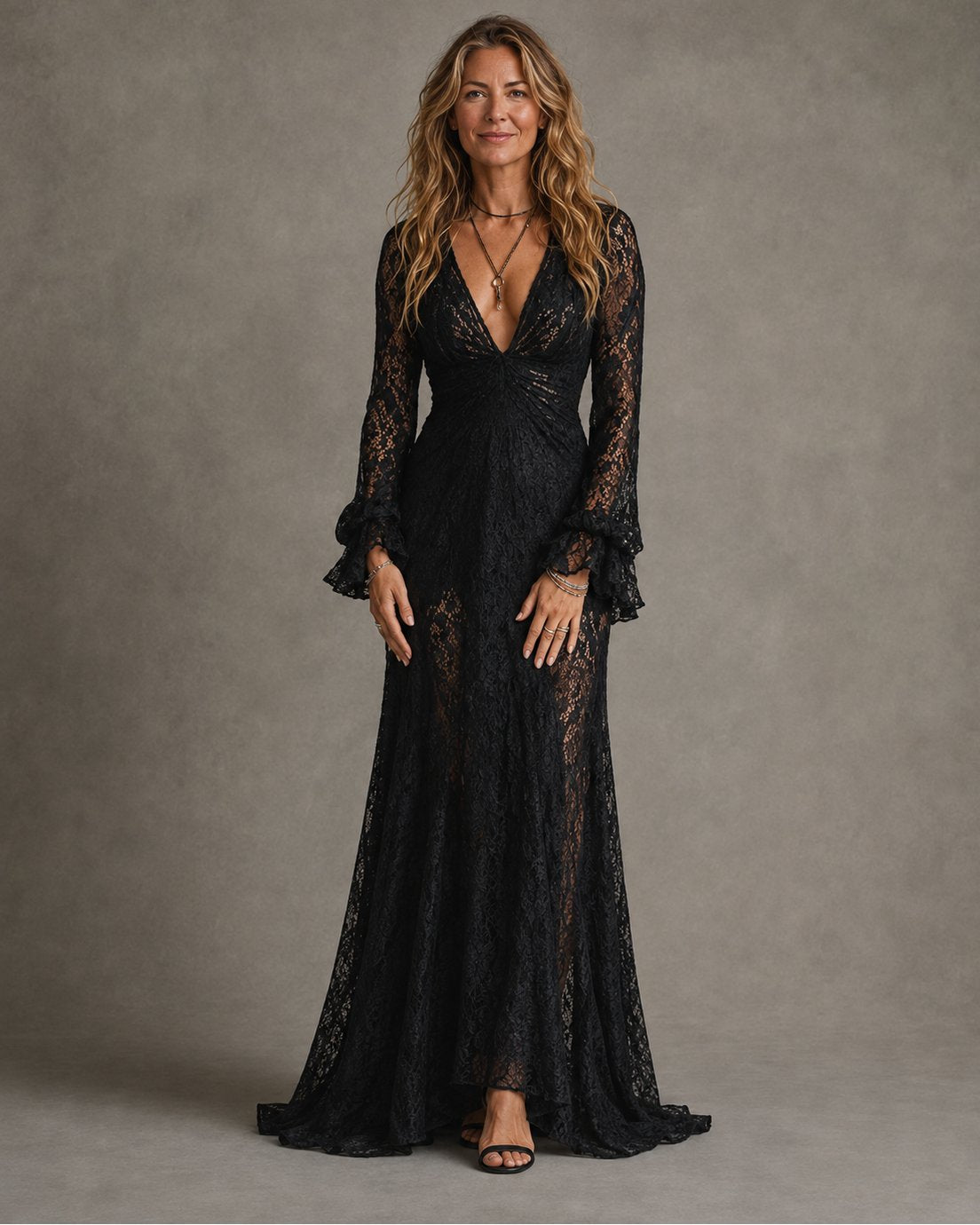 Karrie | Plunging V-Neck Maxi Dress