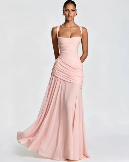 Phoebe | Maxi Dress With Ruched Square Neckline
