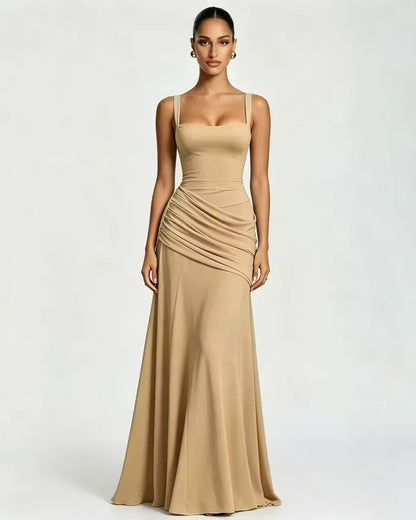 Phoebe | Maxi Dress With Ruched Square Neckline
