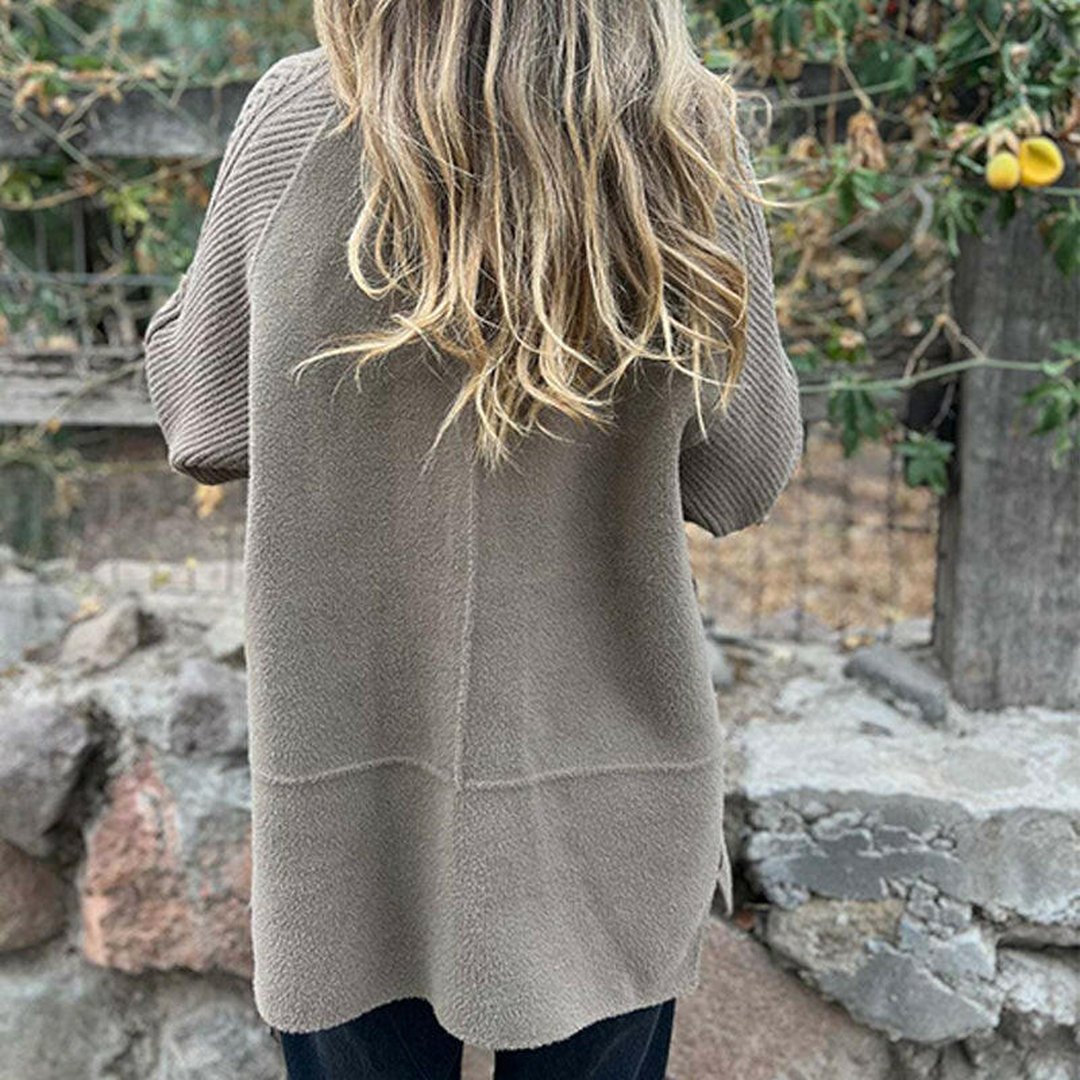 Letitia | Knit Sleeve Double-Breasted Coat